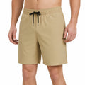 Herren Badeshorts M beige für Schwimmen mit elastischem Bund und Kordelzug