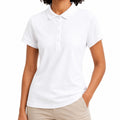 Damen Poloshirt Größe M Weiß Kurzarm mit klassischem Kragen