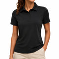 Damen Poloshirt Größe L Textil Schwarz kurzarm klassisch