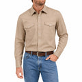 Herrenhemd Größe L aus Textilgewebe in Beige mit Druckknöpfen im Westernstil