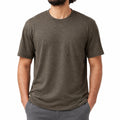 Herren T-Shirt Größe L aus Baumwolle in Dunkelgrau mit Brusttasche