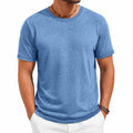 Herren T-Shirt XL Textil Blau Kurzarm Rundhals Freizeit