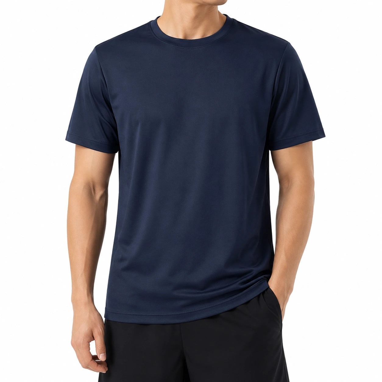 Herren T-Shirt XL aus Polyester in Dunkelblau - Kurzarm Sportshirt