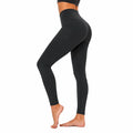 Damen Sportleggings Größe M aus elastischem Synthetikgewebe Schwarz mit hohem Bund