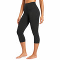 Damen Capri Leggings Größe S Schwarz mit hohem Bund für Sport